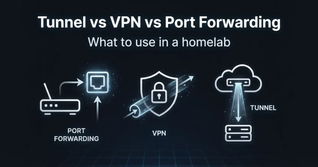 Cloudflare Tunnel vs VPN vs Port Forwarding: 9 Differences (and What to Use in a Homelab)
